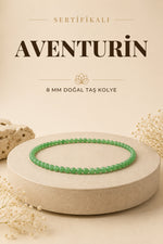 Sertifikalı Aventurin Doğaltaş Kolye 8 Mm, M508