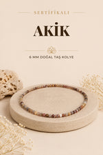 Sertifikalı Akik Bostwana 6 Mm - Doğal Taş Kolye