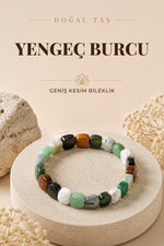 Yengeç Burcu Doğal Taş Geniş Kesim Bileklik