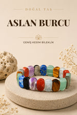 Aslan Burcu Doğal Taş Geniş Kesim Bileklik