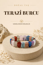 Terazi Burcu Doğal Taş Geniş Kesim Bileklik