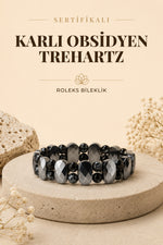 Sertifikalı Karlı Obsidyen-trehartz Roleks Bileklik