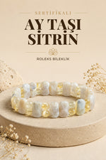 Sertifikalı Ay Taşı-sitrin Roleks Bileklik