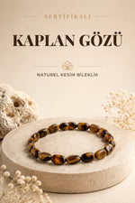 Sertifikalı Kaplan Gözü Doğal Taş Bileklik Naturel Kesim
