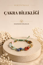 Sertifikalı Çakra Bilekliği Naturel Kesim Makrome %100 El Işçiliği
