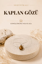 Sertifikalı Kaplan Gözü Kolye Ucu (GÜMÜŞ ZİNCİR HEDİYE) Pirinç Çerçeve