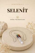 Sertifikalı Selenit Çakra Gümüş Zincirli Kolye Ucu