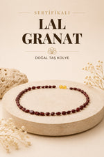 Sertifikalı Lal (GRANAT) Natural Kesim Doğal Taş Kolye