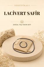 Sertifikalı Lacivert Safir Doğal Taş Bileklik Ve Kolye Takım