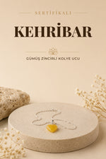 Sertifikalı Kehribar Kolye Ucu Gümüş Zincir Ile Beraber