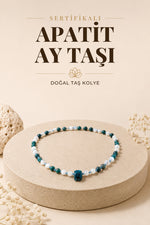 Sertifikalı Doğal Taş Kolye - Apatit,ay Taşı M113