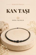 Sertifikalı Kan Taşı Doğal Taş Kolye