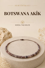 Sertifikalı Botswana Akik Doğal Taş Kolye