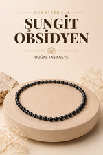 Sertifikalı Shungite Obsidyen Doğal Taş Kolye
