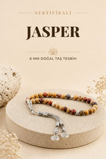 Sertifikalı Jasper Doğaltaş Tesbih 6 Mm, T208