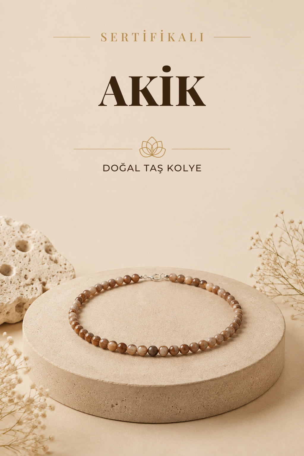 Sertifikalı Yemen Akik Kolye