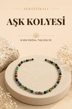 Sertifikalı Doğal Taş Erkeklere Özel Aşk Kolyesi 6mm