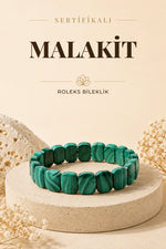 Sertifikalı Malahit (MALAKİT) Doğal Taş Roleks Bileklik B457
