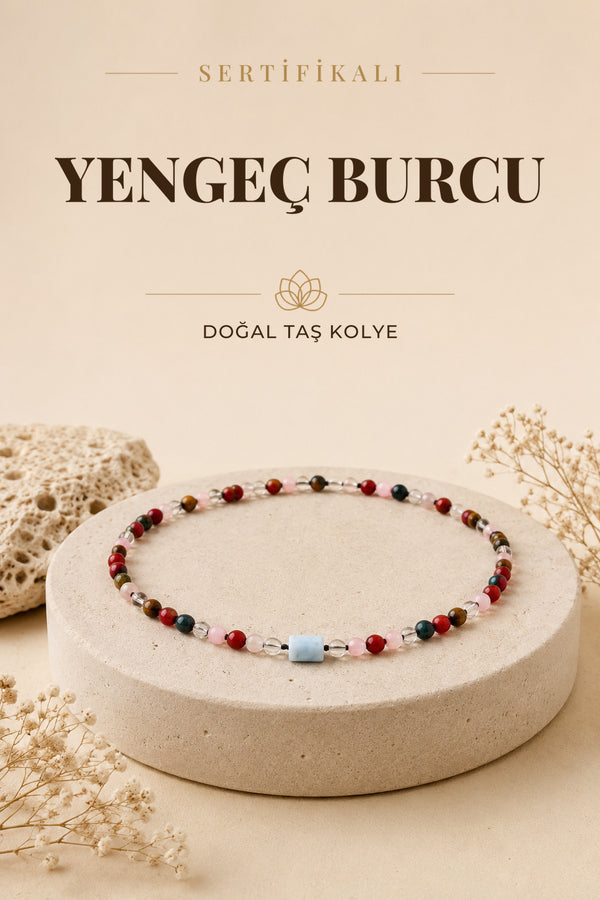 Sertifikalı Yengeç Burcu Doğal Taş Kolye M259