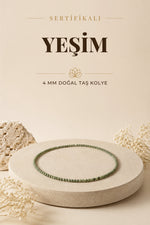 Sertifikalı Yeşim Doğaltaş Kolye 4 Mm, M488
