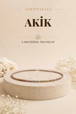 Sertifikalı Akik Doğaltaş Kolye 4 Mm, M500