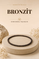Sertifikalı Bronzit Doğaltaş Kolye 8 Mm, M512