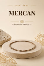 Sertifikalı Fosil Mercan Doğaltaş Kolye 8 Mm, M516