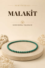 Sertifikalı Malakit Doğaltaş Kolye 8 Mm, M534