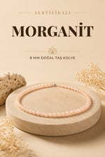 Sertifikalı Morganit Doğaltaş Kolye 8 Mm, M535