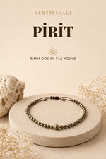 Sertifikalı Pirit Doğaltaş Kolye 8 Mm, M537