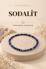 Sertifikalı Sodalit Doğaltaş Kolye 8 Mm, M548
