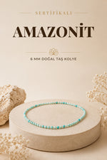 Sertifikalı Amazonit Doğaltaş Kolye 6 Mm, M557