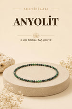Sertifikalı Anyolit Doğaltaş Kolye 6 Mm, M558