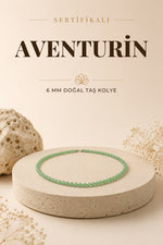 Sertifikalı Aventurin Doğaltaş Kolye 6 Mm, M561