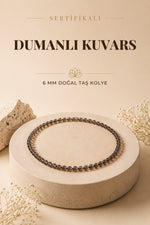 Sertifikalı Dumanlı Kuvars Doğaltaş Kolye 6 Mm, M567