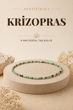 Sertifikalı Krizopras Doğaltaş Kolye 6 Mm, M575