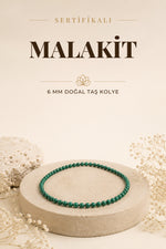 Sertifikalı Malakit Doğaltaş Kolye 6 Mm, M580