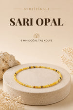 Sertifikalı Sarı Opal Doğaltaş Kolye 6 Mm, M589