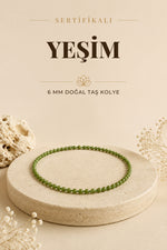 Sertifikalı Yeşim Doğaltaş Kolye 6 Mm, M602