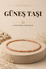 Sertifikalı Güneş Taşı Kolye 4 Mm