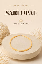 Sertifikalı Sarı Opal Doğal Taş Kolye - M356