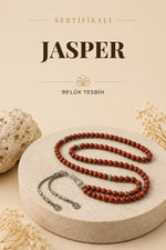 Sertifikalı Jasper 99'luk Doğal Taş Tesbih 6 Mm