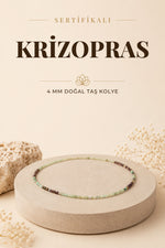 Sertifikalı Krizopras Doğal Taş Kolye 4mm