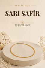 Sertifikalı Sarı Safir Doğal Taş Kolye