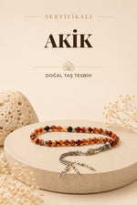 Sertifikalı Akik Madagaskar Doğal Taş Tesbih