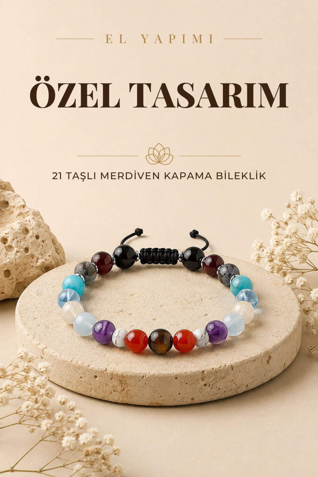 Özel Tasarım Merdiven Kapama Bileklik - 21 Taş