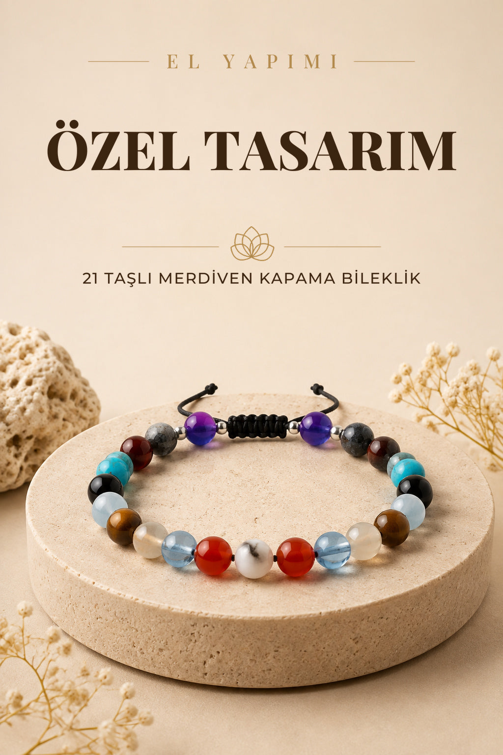 Özel Tasarım Merdiven Kapama Bileklik - 21 Taş