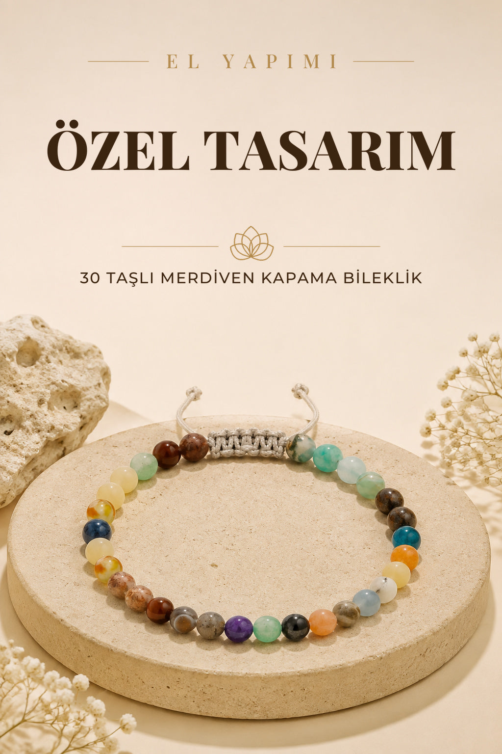 Özel Tasarım Merdiven Kapama Bileklik - 30 Taş