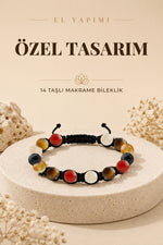 Özel Tasarım Makrome Bileklik - 14 Taş