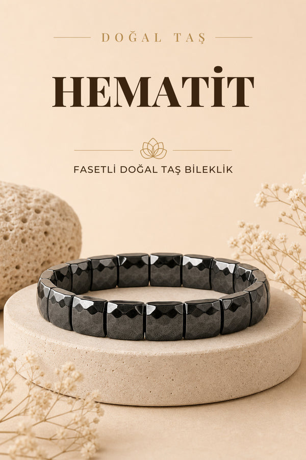 Fasetli Hematit Bileklik